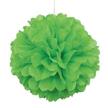 16" Hanging Tissue Pom Pom - Lime Green - SKU:64274 - UPC:011179642748 - Party Expo