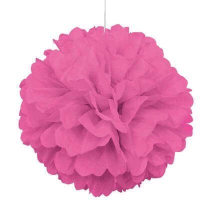 16" Hanging Tissue Pom Pom - Pink - SKU:64272 - UPC:011179642724 - Party Expo