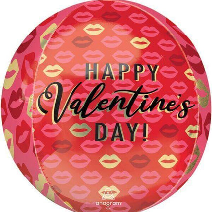 16" Happy Valentine's Day Kiss Lips Orbz - SKU:4639701 - UPC:026635463973 - Party Expo