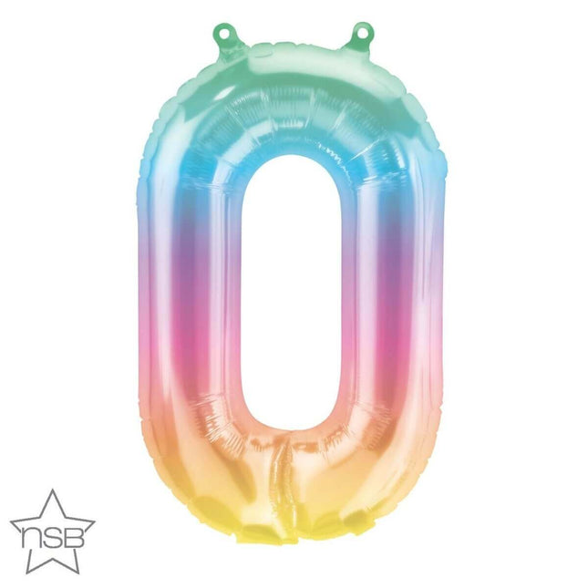 16" Jelli Ombre Number '0' Mylar Balloon - SKU: - UPC:071444863643 - Party Expo