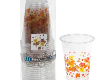 16 oz Soft Plastic Cups - Autumn Leaves (20 Count) - SKU:N162066-12 - UPC:098382616667 - Party Expo