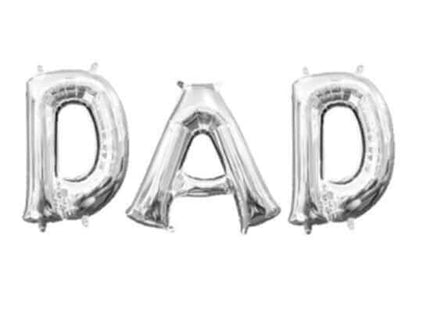 16" Silver DAD Mylar Balloon - SKU:QX-317-16DADS - UPC:672713492924 - Party Expo