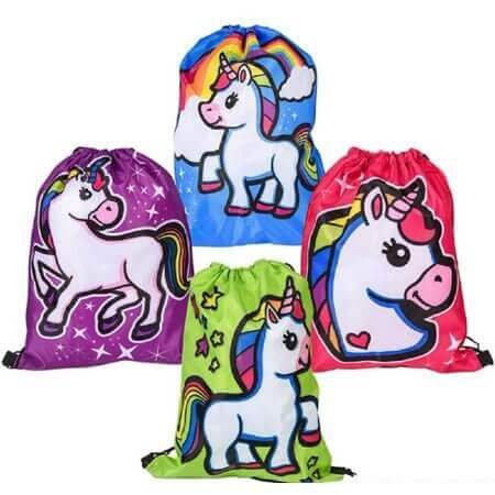 16" Unicorn Drawstring Backpack - SKU:JA-UNIBA - UPC:097138894267 - Party Expo