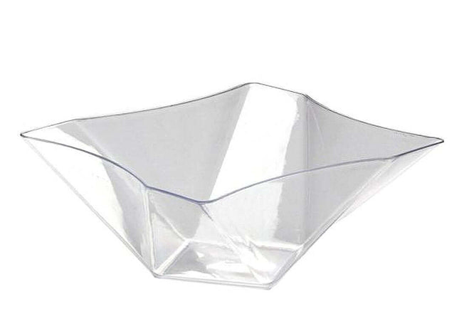 161 oz. Twisted Square Bowl - Clear - SKU:N144621 - UPC:098382111421 - Party Expo