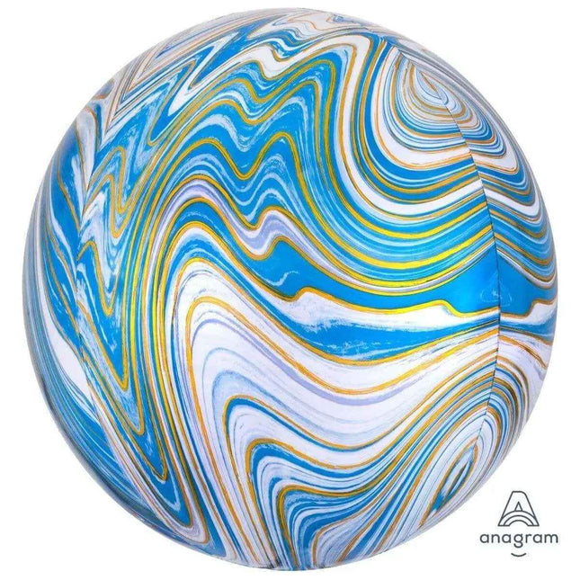 16" Blue Marblez Orbz Balloon Party Expo  