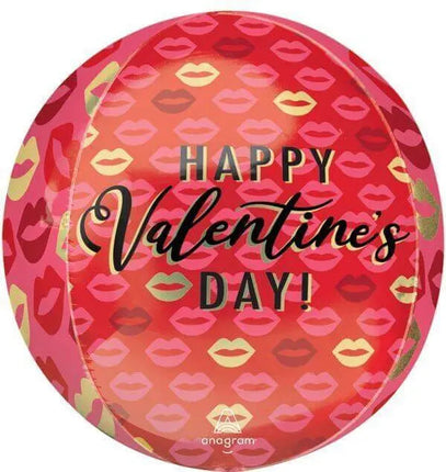 16" Happy Valentine's Day Kiss Lips Orbz Balloon Party Expo  