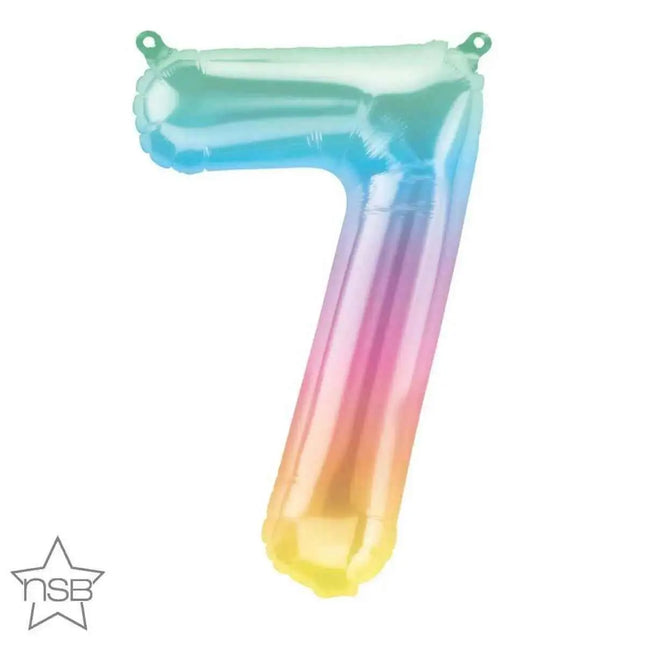 16" Jelli Ombre Number '7' Mylar Balloon Party Expo  