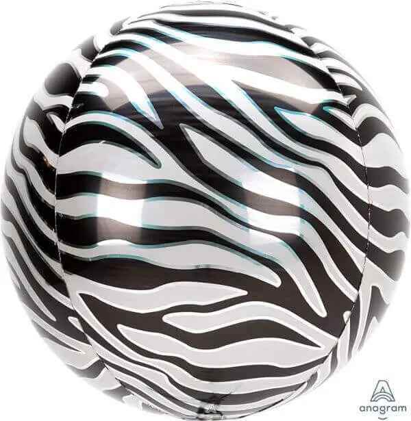 16" Zebra Orbz Balloon Party Expo  