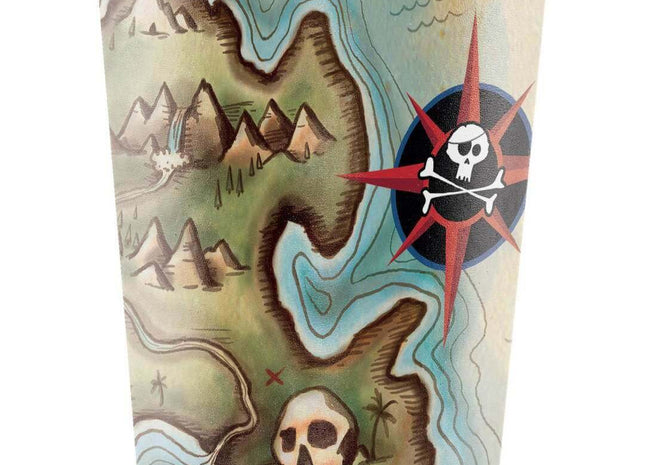 Pirates Map Plastic Cup - SKU:015969- - UPC:039938237424 - Party Expo