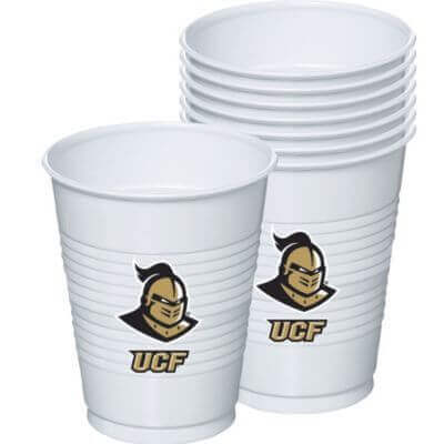 University of Central Florida (UCF) Knights - 16oz Plastic Cups (8ct) - SKU:67281 - UPC:708450589129 - Party Expo