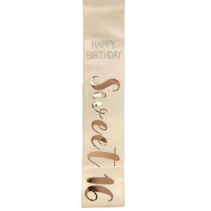 16th Birthday Sash - Rose Gold - Party Expo