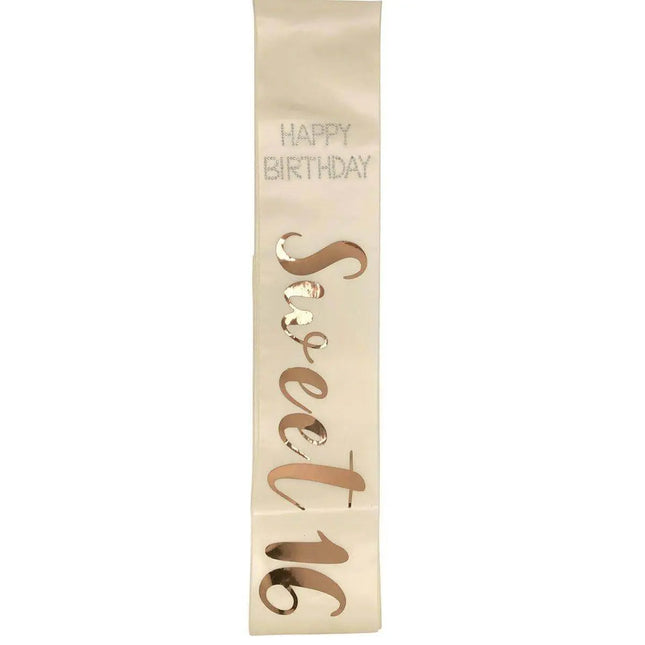 16th Birthday Sash - Rose Gold - Party Expo