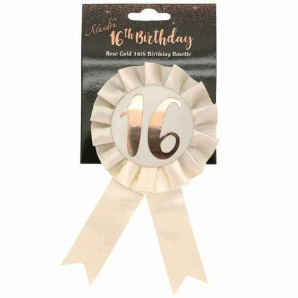 16th Rosette Badge - Rose Gold - Party Expo