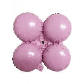 17" Baby Pink Quad Mylar Balloon - SKU:QX-419-BP - UPC:215438747223 - Party Expo