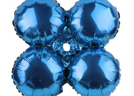 17" Blue Quad Mylar Balloon - SKU:QX-419-B - UPC:215445689813 - Party Expo
