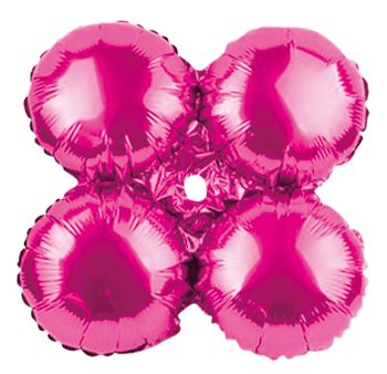 17" Hot Pink Quad Mylar Balloon - SKU:QX-419-PK - UPC:215419870728 - Party Expo
