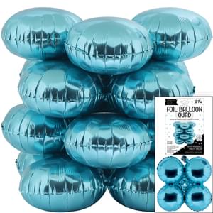 17" LaFete Quad Mylar Balloons - Baby Blue (4ct) - SKU:LJ-30838 - UPC:099996033314 - Party Expo