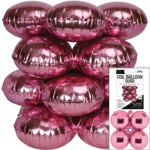 17" LaFete Quad Mylar Balloons - Baby Pink (4ct) - SKU:LF-30840 - UPC:099996033338 - Party Expo