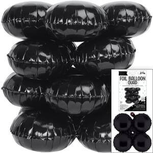 17" LaFete Quad Mylar Balloons - Black (4ct) - SKU:LF-30839 - UPC:099996033321 - Party Expo