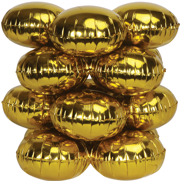 17" LaFete Quad Mylar Balloons - Gold (4ct) - SKU:LF-30842 - UPC:099996033352 - Party Expo