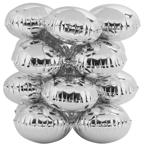17" LaFete Quad Mylar Balloons - Silver (4ct) - SKU:LF-30853 - UPC:099996033475 - Party Expo