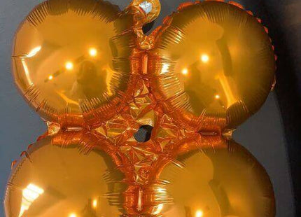 17" Orange Quad Mylar Balloon - SKU: - UPC:239706270350 - Party Expo