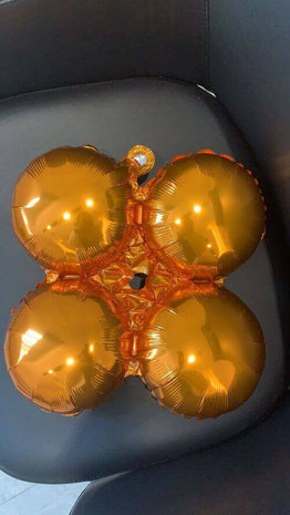 17" Orange Quad Mylar Balloon - SKU: - UPC:239706270350 - Party Expo