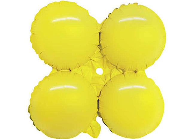 17" Pastel Yellow Quad Mylar Balloon - SKU: - UPC:239712474643 - Party Expo