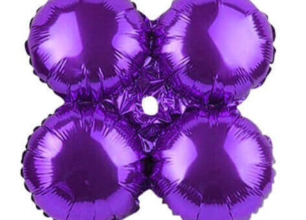 17" Purple Quad Mylar Balloon - SKU:QX-419-P - UPC:215435569712 - Party Expo