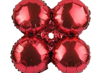 17" Red Quad Mylar Balloon - SKU:QX-419-R - UPC:215422738268 - Party Expo
