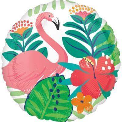 17" Tropical Flamingo Mylar Balloon #54 - SKU:3968302 - UPC:026635396837 - Party Expo