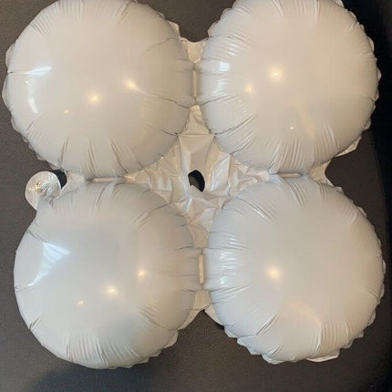 17" White Quad Mylar Balloon - SKU:QX-419-W - UPC:672713492467 - Party Expo