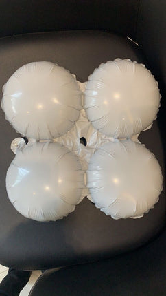 17" White Quad Mylar Balloon - SKU:QX-419-W - UPC:672713492467 - Party Expo