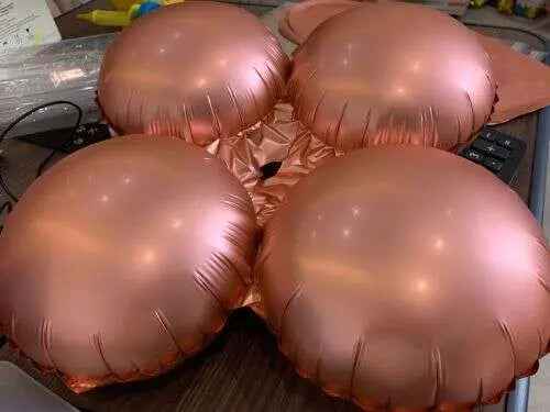 17" Chrome Rose Gold Quad Mylar Balloon Party Expo  