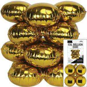 17" LaFete Quad Mylar Balloons - Gold (4ct) Party Expo  