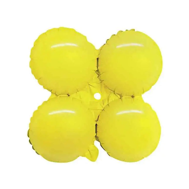 17" Pastel Yellow Quad Mylar Balloon Party Expo  
