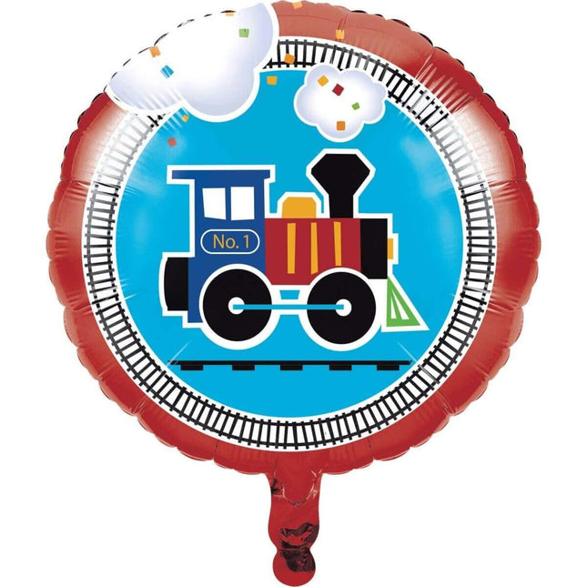All Aboard - 18" Train Mylar Balloon - SKU:324347- - UPC:039938414412 - Party Expo