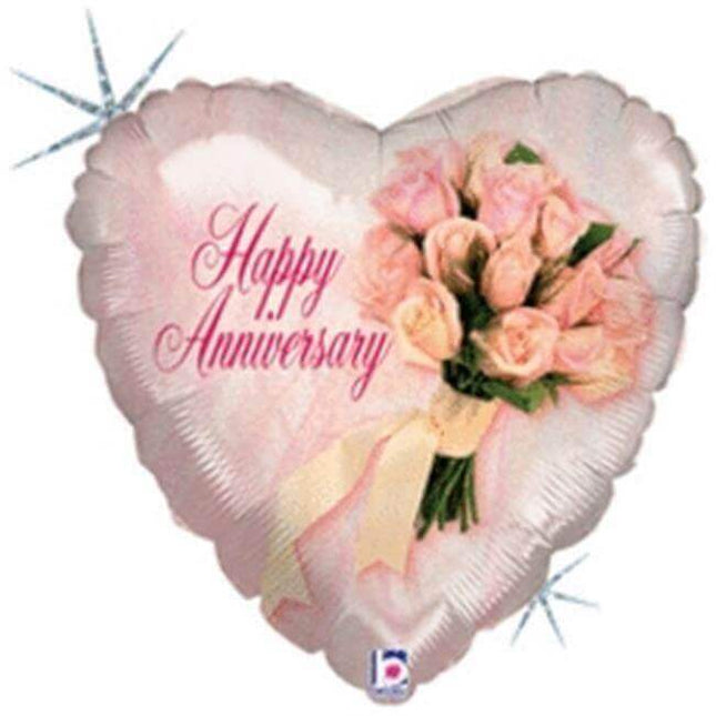 18" Anniversary Bouquet Holographic Mylar Balloon #401 - SKU:B8-6364 - UPC:030625863643 - Party Expo