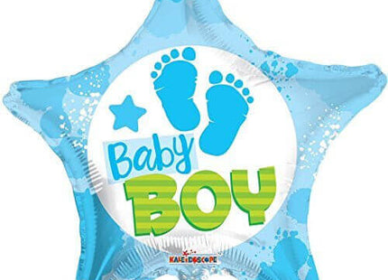 18" Baby Boy Footprints Mylar Balloon #96 - SKU:15846-18SP - UPC:681070106344 - Party Expo