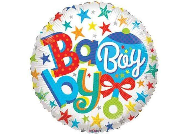 18" Baby Boy Rattle Mylar Balloon #435 - SKU:15846-18SP* - UPC:681070111324 - Party Expo