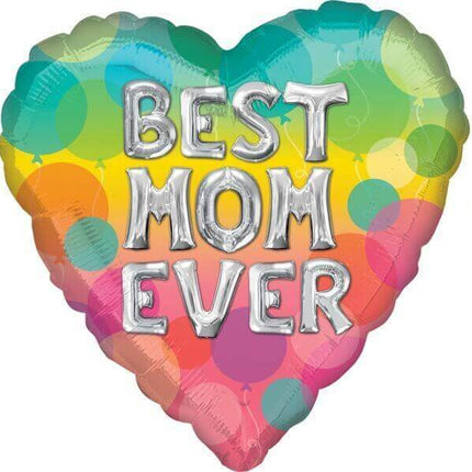 18" Best Mom Ever Letters Mylar Balloon #329 - SKU:95766 - UPC:026635392174 - Party Expo