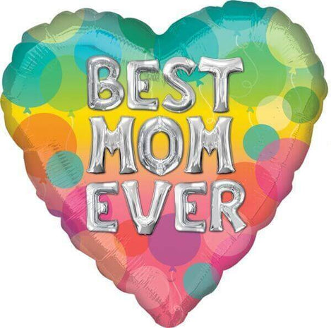 18" Best Mom Ever Letters Mylar Balloon #329 - SKU:95766 - UPC:026635392174 - Party Expo