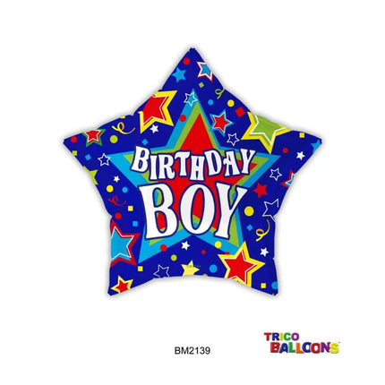18" Birthday Boy Star Mylar Balloon #160 Party Expo  