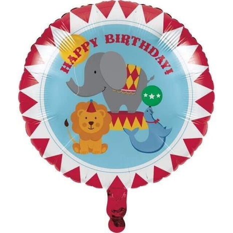 18" Circus Time! Happy Birthday Mylar Balloon - SKU:045684- - UPC:039938090517 - Party Expo