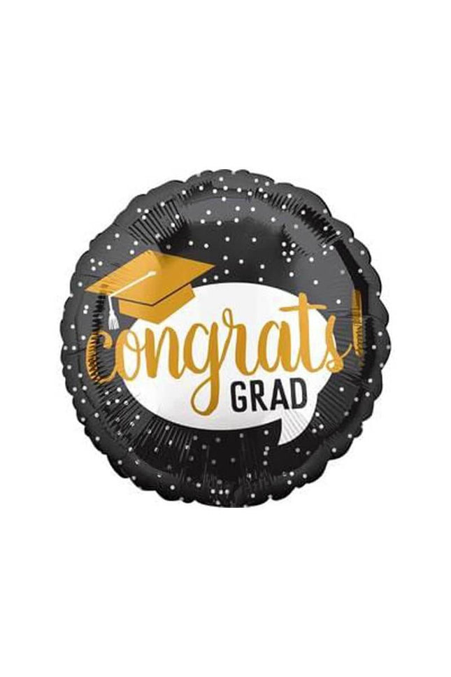18" Congrats Grad Bubble Mylar Balloon - SKU:90071** - UPC:026635373043 - Party Expo