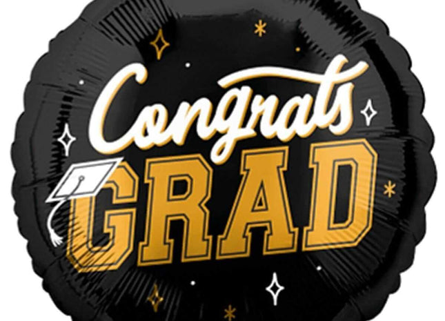 18" Congrats Grad Mylar Balloon - SKU:44427 - UPC:026635444279 - Party Expo
