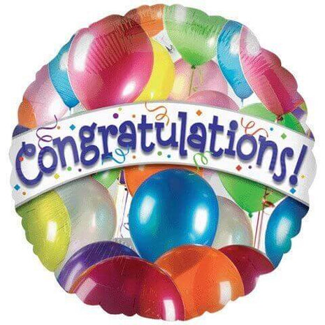 18" Congratulations Mylar Balloons #184 - SKU:55413 - UPC:026635242448 - Party Expo