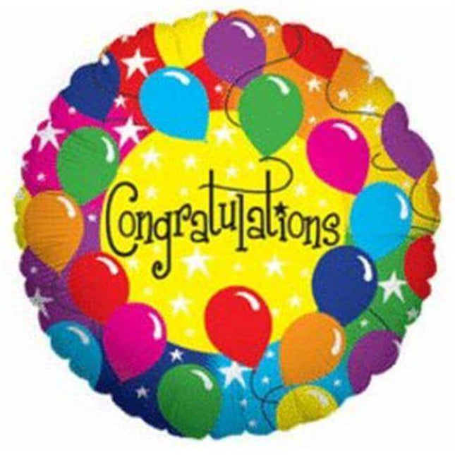 18" Congratulations Rainbow Mylar Balloon - SKU: - UPC:030625165006 - Party Expo