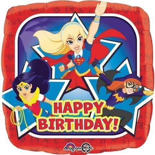 18" DC Superhero Girls Mylar Balloon #241 - SKU:33223 - UPC:026635332231 - Party Expo