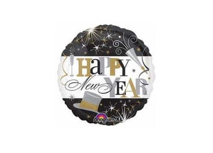 18" Elegant New Year Celebration Mylar Balloon - SKU:61540 - UPC:026635260312 - Party Expo